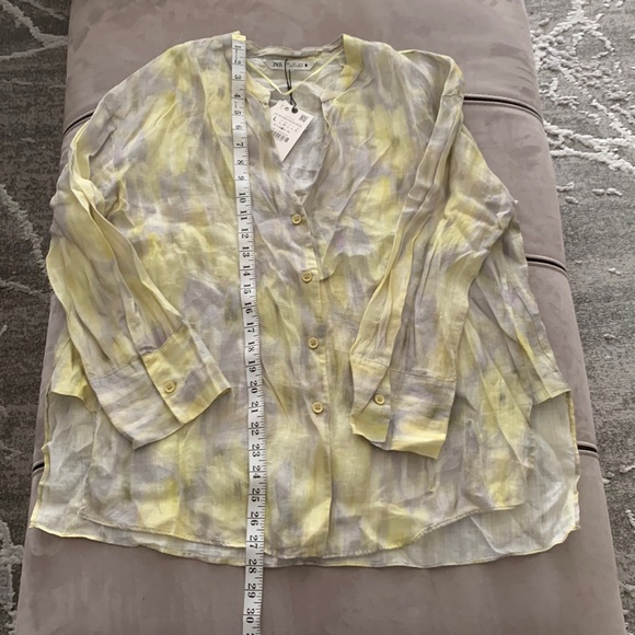 Zara NWT Printed Ramie Blouse - Picture 17 of 17